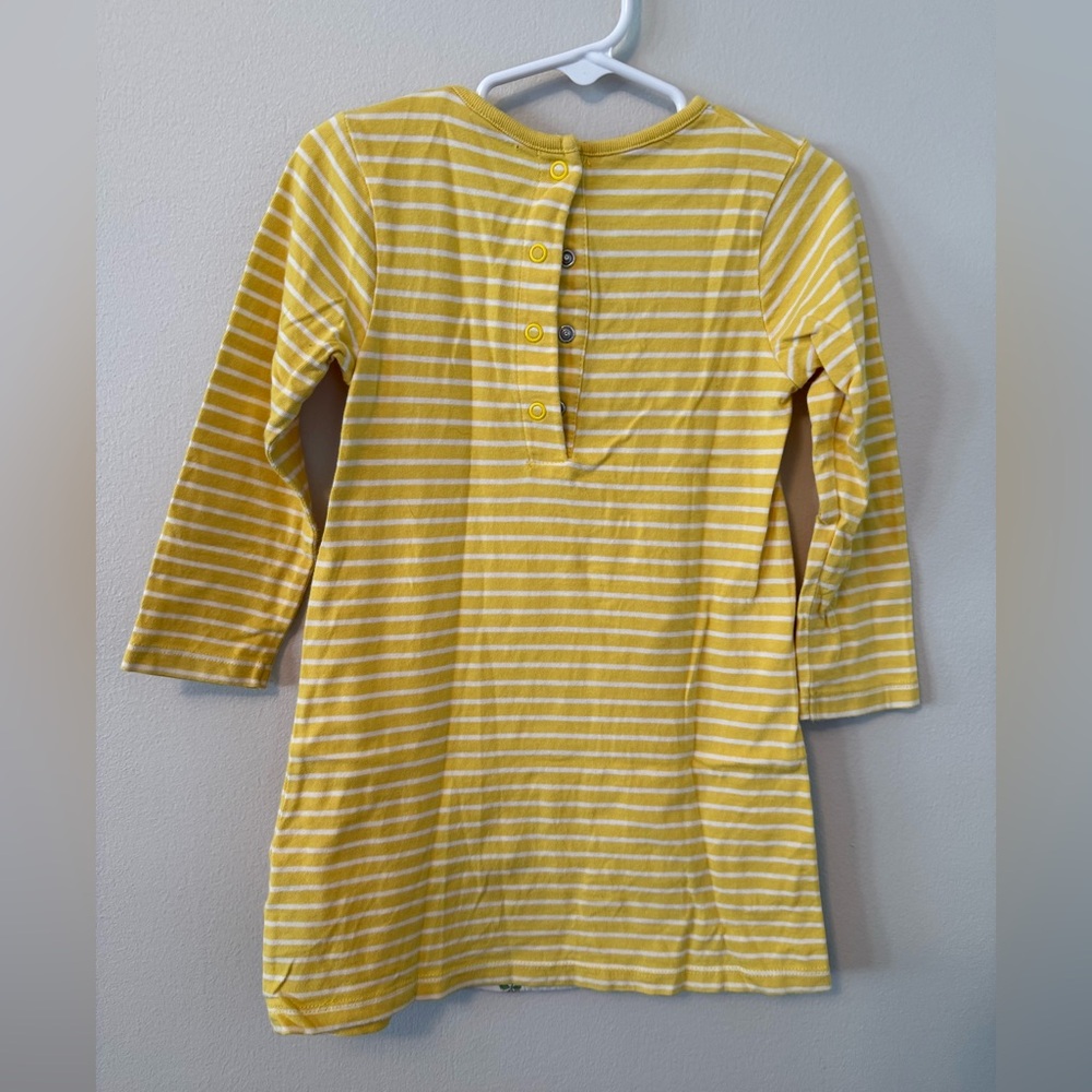 Baby Boden Yellow Striped Kids Dress with Bunny Design - Picture 2 of 4